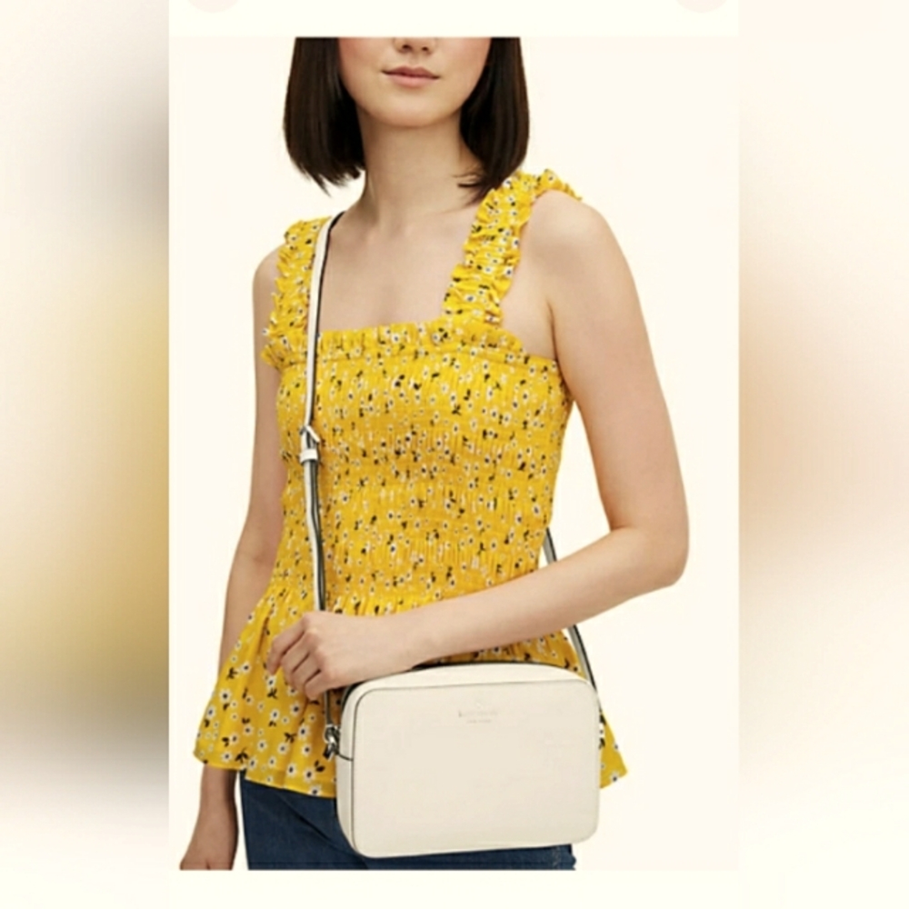 NWT Kate Spade ♠️ New York HARPER Leather Crossbody Bag ( Parchment )..